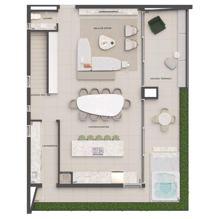 Planta 17 - 3 dorm 250,42m² - cobertura duplex - superior